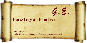 Genzinger Elmira névjegykártya